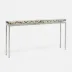 Benjamin Slim Narrow Console Texturized Silver Steel 60"L x 10"W x 31"H Shell Silver Mother of Pearl