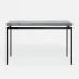 Benjamin Console Table Flat Black Steel 60"L x 18"W x 31"H Realistic Faux Shagreen Cool Gray