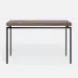 Benjamin Console Table Flat Black Steel 60"L x 18"W x 31"H Realistic Faux Shagreen Dark Mushroom