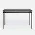 Benjamin Console Table Flat Black Steel 60"L x 18"W x 31"H Faux Linen Charcoal