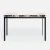 Benjamin Console Table Flat Black Steel 60"L x 18"W x 31"H Petrified Wood Dark Mix