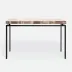 Benjamin Console Table Flat Black Steel 60"L x 18"W x 31"H Petrified Wood Light Mix