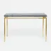 Benjamin Console Table Texturized Gold Steel 60"L x 18"W x 31"H Realistic Faux Shagreen Cool Gray