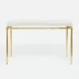 Benjamin Console Table Texturized Gold Steel 60"L x 18"W x 31"H Realistic Faux Shagreen Ivory