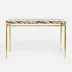 Benjamin Console Table Texturized Gold Steel 60"L x 18"W x 31"H Shell Silver Mother of Pearl