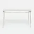 Benjamin Console Table Texturized Silver Steel 60"L x 18"W x 31"H Realistic Faux Shagreen Ivory