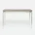 Benjamin Console Table Texturized Silver Steel 60"L x 18"W x 31"H Realistic Faux Shagreen Sand