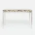 Benjamin Console Table Texturized Silver Steel 60"L x 18"W x 31"H Shell Silver Mother of Pearl