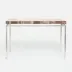 Benjamin Console Table Texturized Silver Steel 60"L x 18"W x 31"H Petrified Wood Light Mix