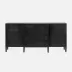 Conrad Deep Drawer Buffet Black Faux Raffia 80"L x 20"W x 34"H