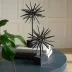 Ilana Navy Vintage Faux Shagreen/Brass Entry Table 38"D x 30"H