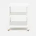 Jarin Side Table Designer White Faux Belgian Linen 25"L x 18"W x 28"H