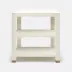 Jarin Side Table White Faux Belgian Linen 25"L x 18"W x 28"H