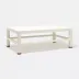 Jarin Coffee Table White Faux Belgian Linen 52"L x 30"W x 18"H