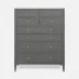 Jarin Dresser Graphite Faux Belgian Linen 42"L x 20"W x 54"H