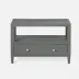 Jarin Low Nightstand Graphite Faux Belgian Linen 30"L x 18"W x 22"H