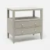 Jarin Nightstand Light Gray Faux Belgian Linen 30"L x 18"W x 30"H