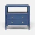 Jarin Nightstand True Navy Faux Belgian Linen 30"L x 18"W x 30"H