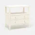 Jarin Nightstand White Faux Belgian Linen 30"L x 18"W x 30"H