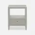 Jarin Low Nightstand Light Gray Faux Belgian Linen 18"L x 18"W x 22"H