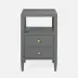 Jarin Nightstand Graphite Faux Belgian Linen 18"L x 18"W x 30"H