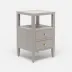 Jarin Nightstand Light Gray Faux Belgian Linen 18"L x 18"W x 30"H