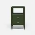 Jarin Nightstand Moss Faux Belgian Linen 18"L x 18"W x 30"H