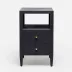 Jarin Nightstand Dark Navy Faux Belgian Linen 18"L x 18"W x 30"H