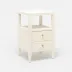 Jarin Nightstand White Faux Belgian Linen 18"L x 18"W x 30"H