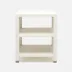 Jarin Side Table White Faux Belgian Linen 24"L x 24"W x 28"H