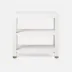 Jarin Side Table Designer White Faux Belgian Linen 25"L x 18"W x 24"H