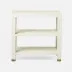 Jarin Side Table White Faux Belgian Linen 25"L x 18"W x 24"H