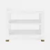 Jarin Side Table Designer White Faux Belgian Linen 25"L x 18"W x 20"H