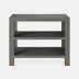 Jarin Side Table Graphite Faux Belgian Linen 25"L x 18"W x 20"H