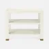 Jarin Side Table White Faux Belgian Linen 25"L x 18"W x 20"H