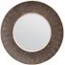 Armond Dark Mushroom Walnut Realistic Faux Shagreen Veneer Mirror 38" Round