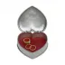Lidded Heart Box - With Red Leather Insert