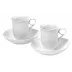 Waves Relief White Cups & Saucers Set