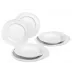 Waves Relief White Dinner Plate Set
