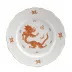 Ming Dragon Red Gold Rim Dinner Plate