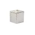 Aero Gravel Enamel/Silver Tall Square Container (3.75"W x 3.75"L x 5"H)