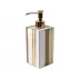 Catalina Natural/Gold Coordinated Enamel Stripes Lotion/Soap Dispenser (2.75"W x 8.25"H)