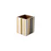 Catalina Natural/Gold Coordinated Enamel Stripes Make Up Brush Holder (3.25"W x 4.25"H)