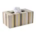 Catalina Natural/Gold Coordinated Enamel Stripes Rectangular Tissue Holder (Fits 4"H x 9"L Box)