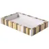 Catalina Natural/Gold Coordinated Enamel Stripes Small Rectangle Tray (10"L x 6"W x 1.5"H)