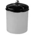 Marbleous Faux Marble Black Enamel/Silver Trim  Q-Tip/Cotton Ball Holder Jar (3.75" W x 5.5"H)