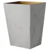 Marbleous Faux Marble Oatmeal Enamel/Gold Trim  Straight Wastebasket + Liner (8.75"L x 7"W x 11.5"H)