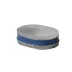 Mack French Blue Enamel/Silver Mesh Oval Soap Dish (5.5"L x 4"W x 1.75"H)