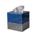 Mack French Blue Enamel/Silver Mesh Square Tissue Holder (5.75"L x 5.25"W x 6"H)