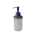 Mack French Blue Enamel/Silver Mesh  Round Lotion Pump (3.25"W x 7.75"H)
